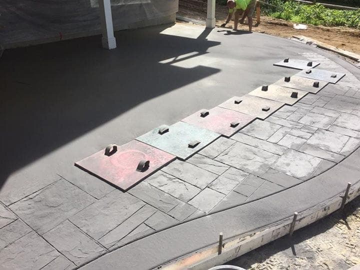 Stamped concrete patio surface
